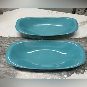 Boontonware Turquoise "Belle" Melmac 2 serving pieces  #609